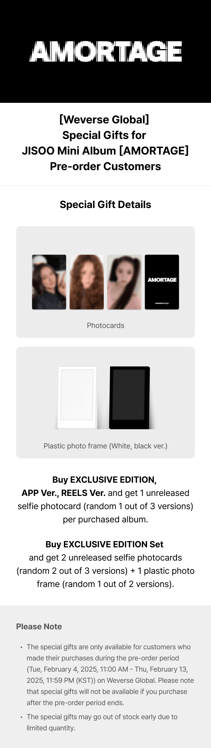 (PREVENTA) JISOO - MINI ALBUM [AMORTAGE] + WEVERSE GIFT