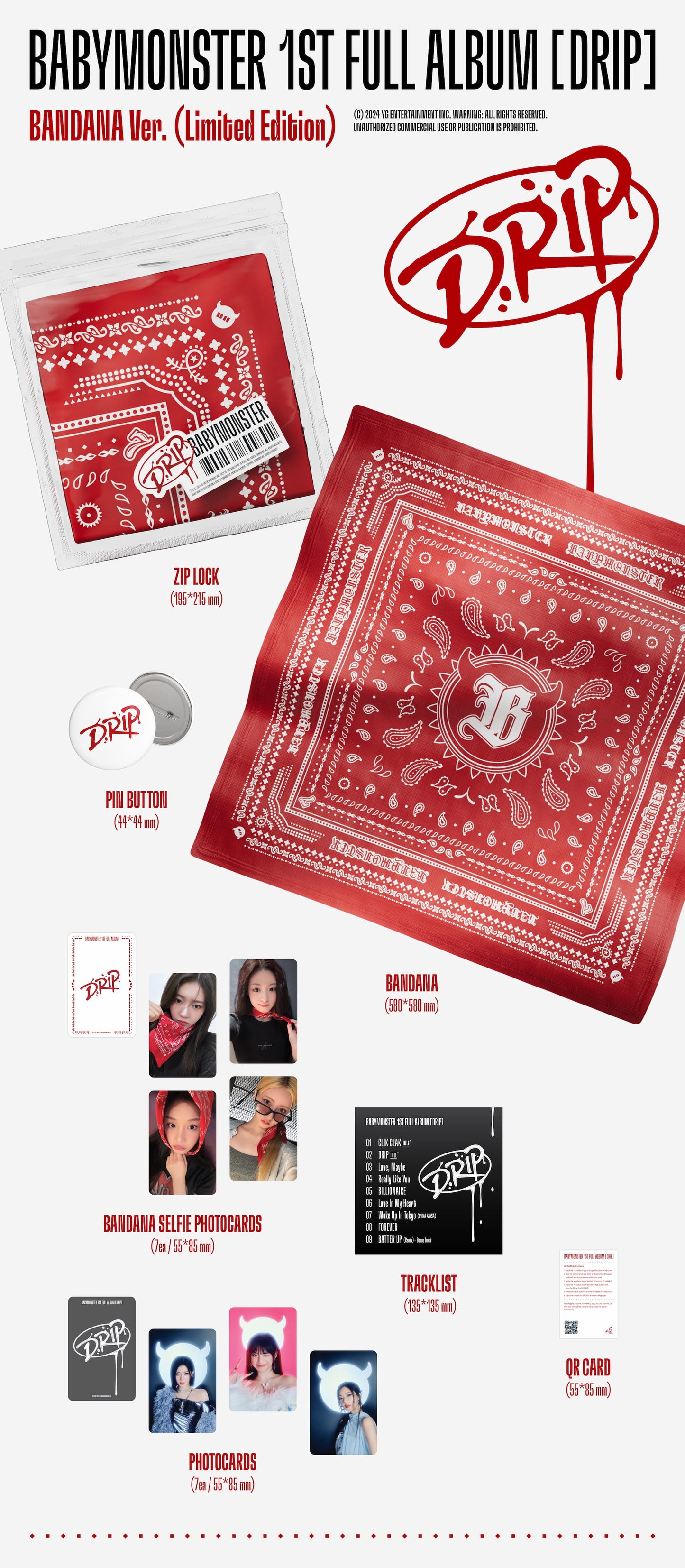 BABYMONSTER - 1st FULL ALBUM [DRIP] BANDANA Ver. (Limited Edition)