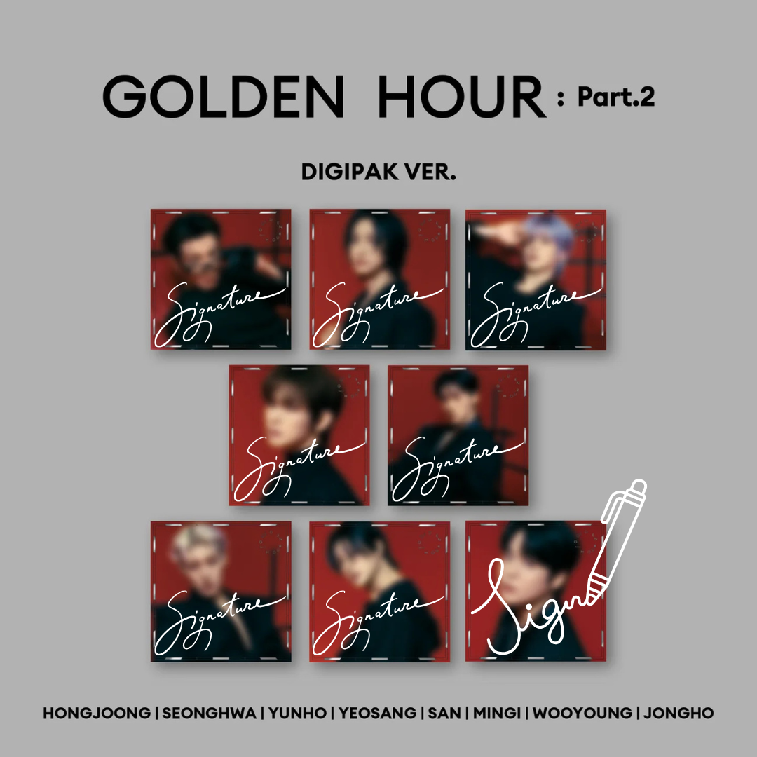 (PREVENTA) (SIGNED) ATEEZ - GOLDEN HOUR : Part.2 - hello82 Exclusive (Digipak) (AUTOGRAFIADO)