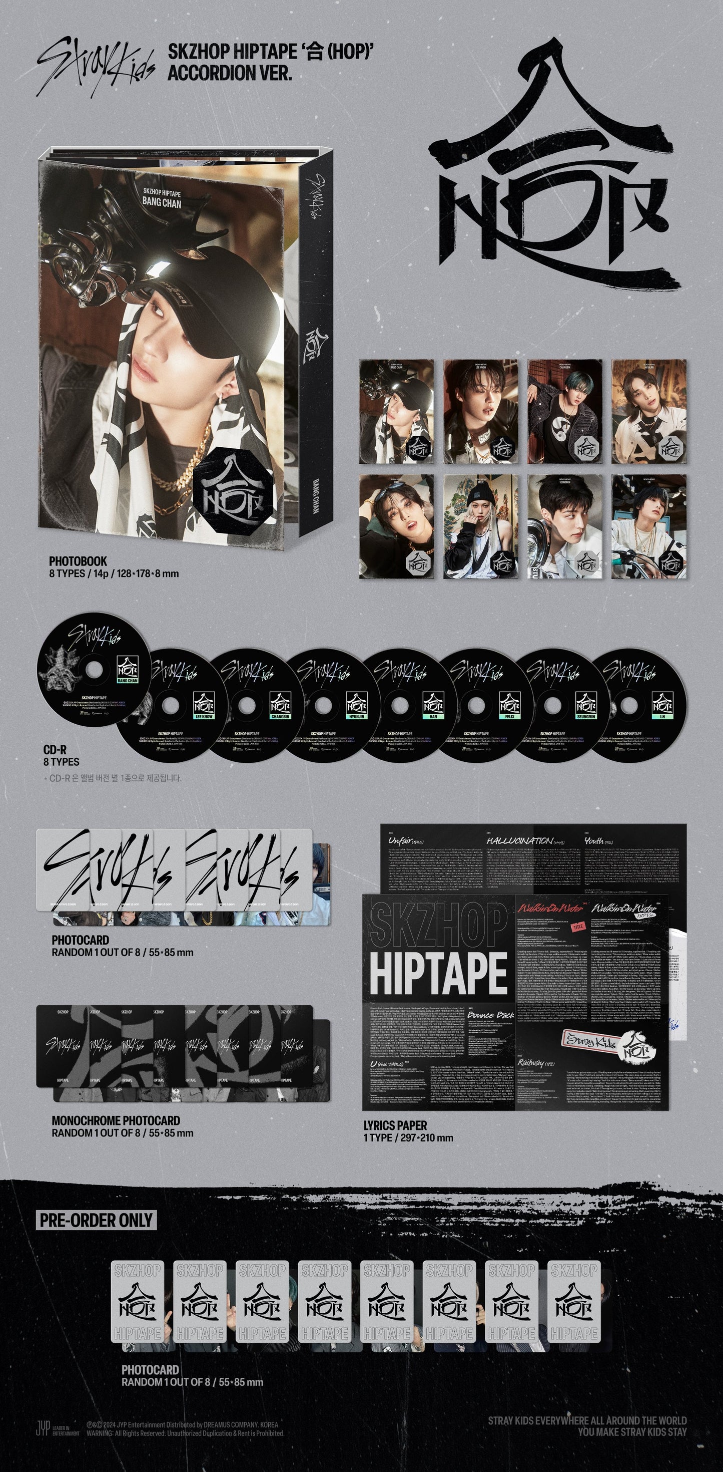 (PREVENTA) STRAY KIDS -  SKZHOP HIPTAPE 合 (HOP) + JYP GIFT