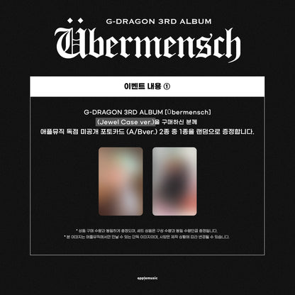 (PREVENTA) G-DRAGON - 3RD ALBUM [Übermensch] + APPLEMUSIC GIFT