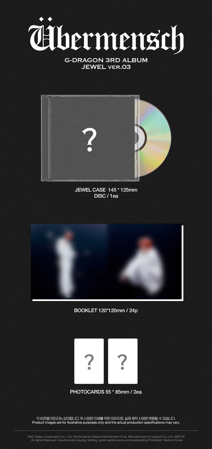 (PREVENTA) G-DRAGON - 3RD ALBUM [Übermensch] + APPLEMUSIC GIFT