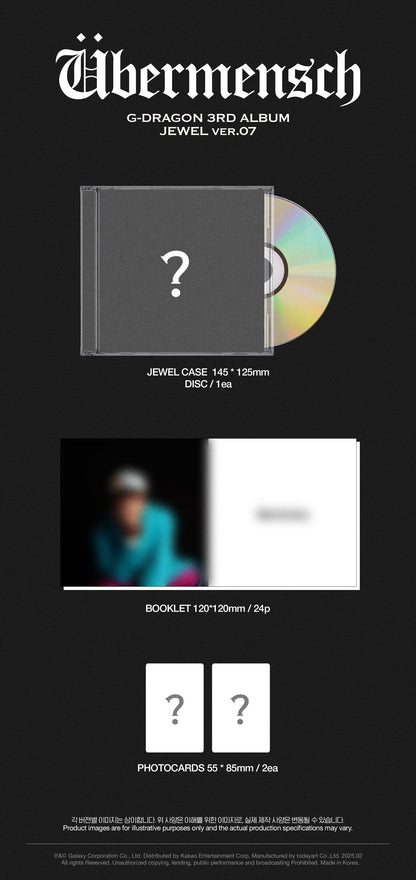 (PREVENTA) G-DRAGON - 3RD ALBUM [Übermensch] + APPLEMUSIC GIFT