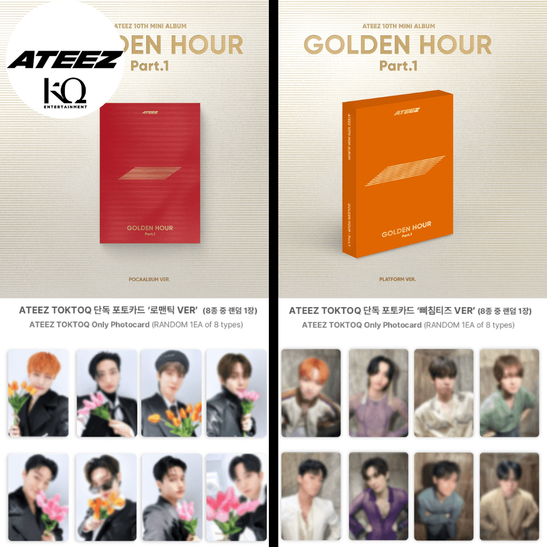 ATEEZ - GOLDEN HOUR : Part.1 (PLATAFORM VER.) / (POCAALBUM VER.) + KQ ATEEZ SHOP GIFT - K-POP WORLD