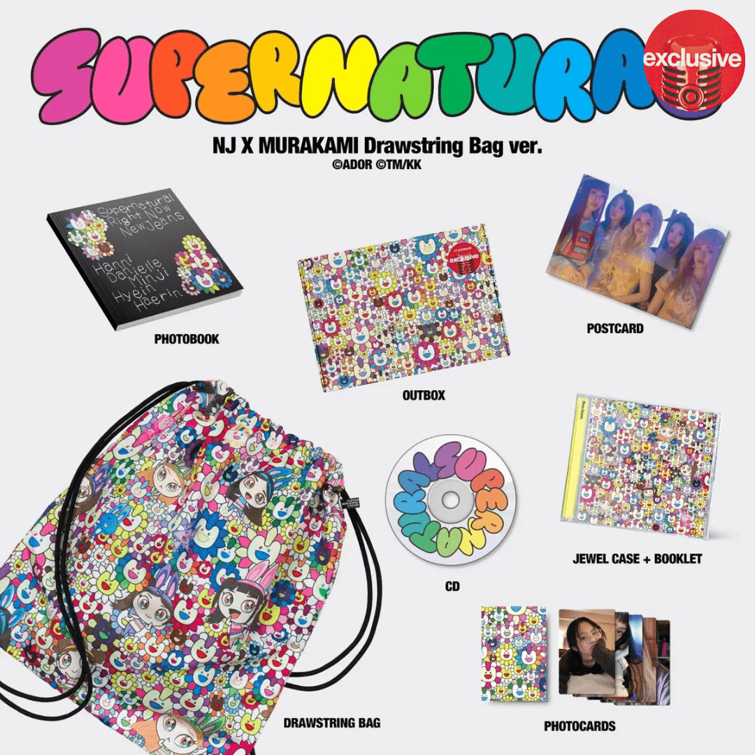 NewJeans - 'Supernatural' NJ X MURAKAMI (Drawstring Bag ver.) (Target Exclusive) - K-POP WORLD