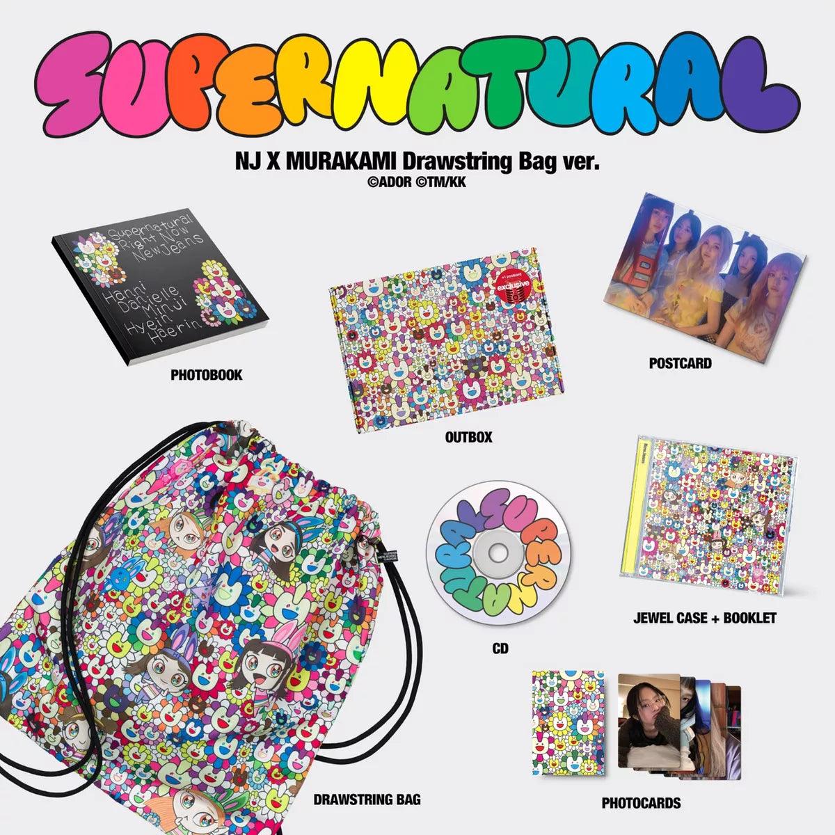 NewJeans - 'Supernatural' NJ X MURAKAMI (Drawstring Bag ver.) (Target Exclusive) - K-POP WORLD