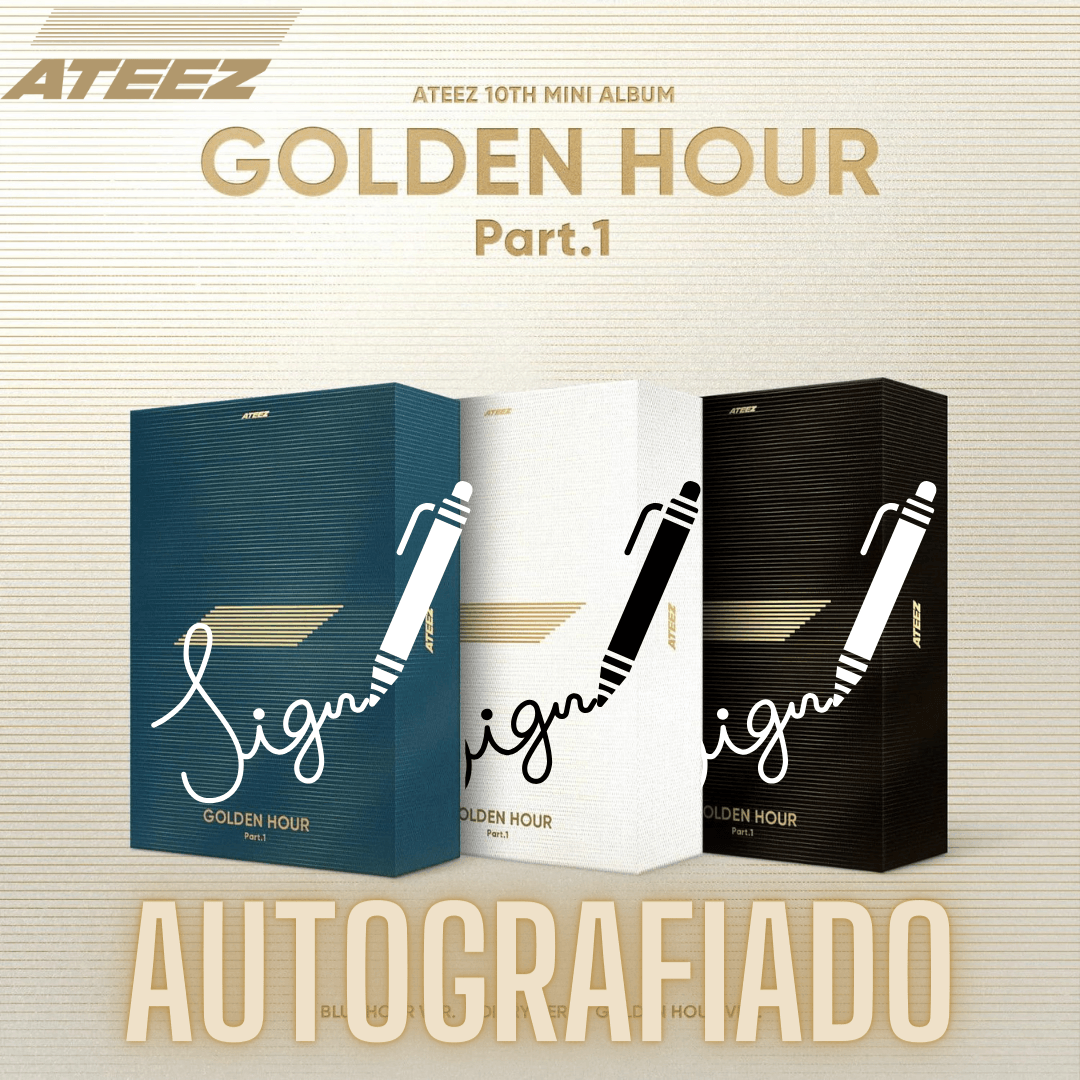 (SIGNED) ATEEZ - GOLDEN HOUR : Part.1 (AUTOGRAFIADO) - K-POP WORLD