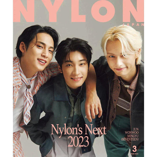 SEVENTEEN MINGYU WONWOO JUN - COVER NYLON JAPAN MAGAZINE 2023 MARCH ISSUE - K-POP WORLD (7365186093191)