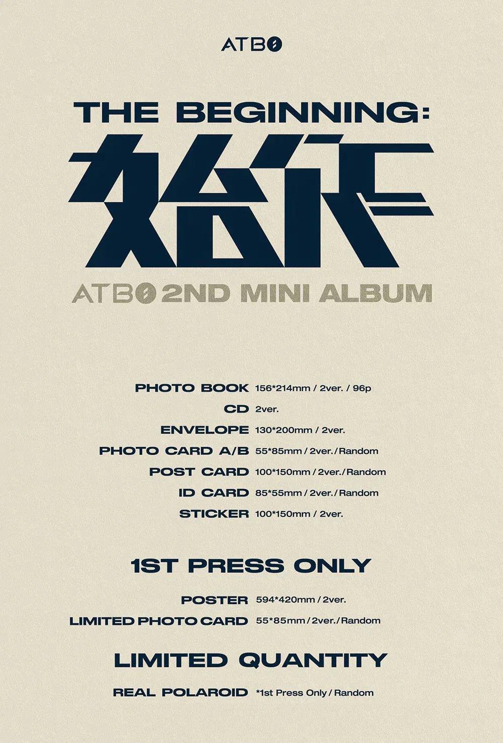 (SOBREPEDIDO) ATBO - THE BEGINNIG 始作 2ND MINI ALBUM - K-POP WORLD (6817982742663)