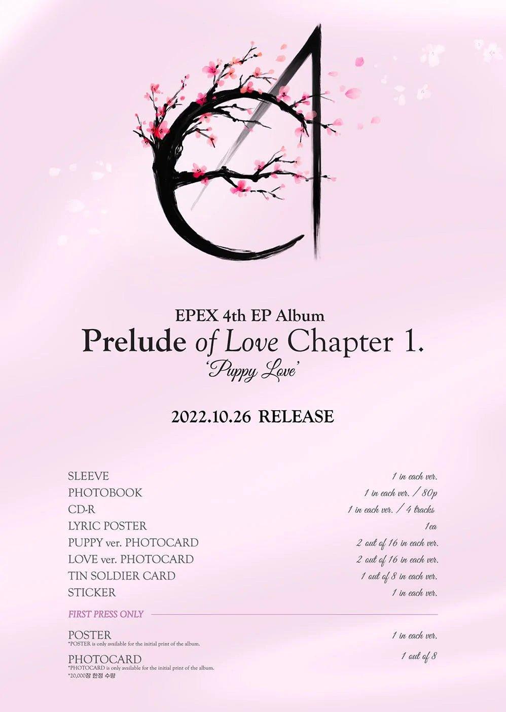 (SOBREPEDIDO) EPEX - PUPPY LOVE PRELUDE OF LOVE CHAPTER 1 4TH EP ALBUM - K-POP WORLD (6811997175943)
