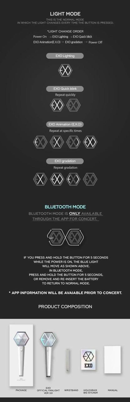 (SOBREPEDIDO) EXO - OFFICIAL LIGHT STICK VER 3.0 - K-POP WORLD (7424957317255)