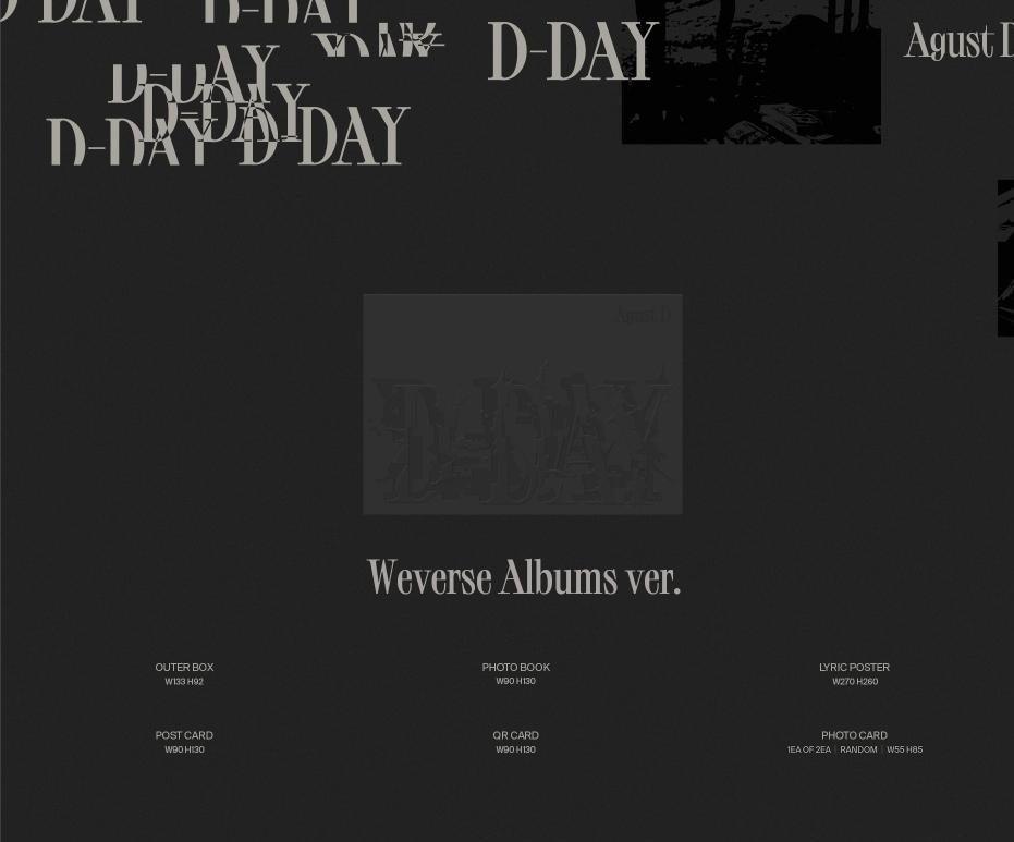 AGUST D - D-DAY ALBUM SET + WEVERSE GIFT - K-POP WORLD (7388325314695)