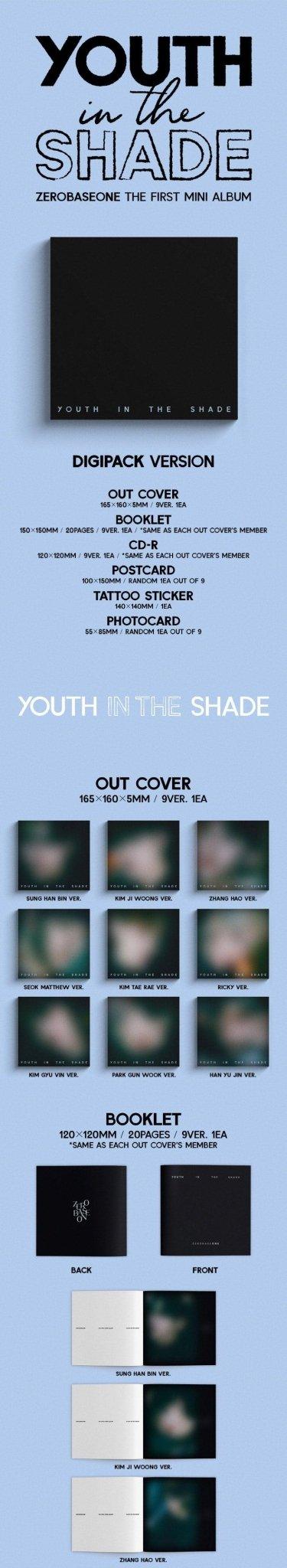 ZEROBASEONE - YOUTH IN THE SHADE 1ST MINI ALBUM DIGIPACK - K-POP WORLD (7406629716103)